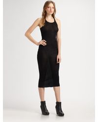 Rick Owens | Black Cotton Tank Dress | Lyst