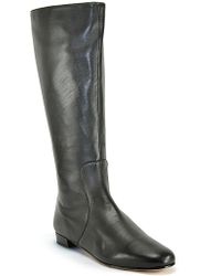 kate spade new york | Ola - Black Leather Flat Riding Boot | Lyst