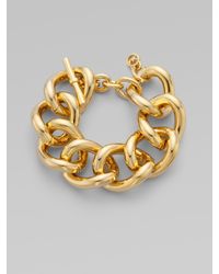 Michael Kors | Metallic Goldtone Chain Link Bracelet | Lyst