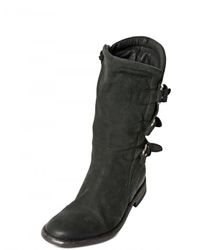BB Bruno Bordese | Black Waxed Calfskin Belted Boots for Men | Lyst