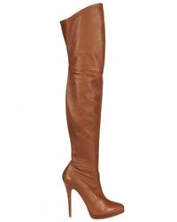 Casadei | Brown 120mm Calfskin Stretch Cuissard Boots | Lyst