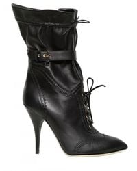Francesco Scognamiglio | Black 100mm Perforated Calfskin Pointy Boots | Lyst