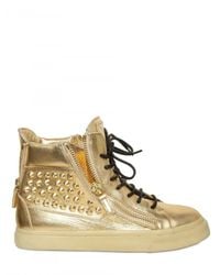 Giuseppe Zanotti | Metallic Laminated Calfskin and Studded High Top | Lyst