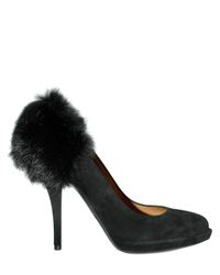 Givenchy | Black 120mm Fur Suede Pumps | Lyst