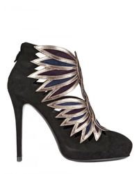 H Williams | Black 110mm Suede Multi Peacock Low Boots | Lyst