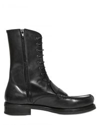 Jil Sander | Black Brushed Calfskin Loafer Boots for Men | Lyst