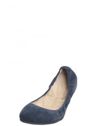 Jil Sander | Blue Suede Ballerina Flats | Lyst