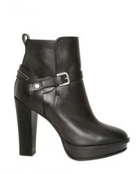 Ralph Lauren Collection | Black Teagan Calfskin Bootie | Lyst