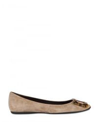 Roger Vivier | Metallic Suede Belle De Nuit Ballerina Flats | Lyst