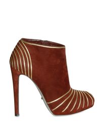 Sergio Rossi | Purple 120 Mm Suede and Calf Piping Low Boots | Lyst