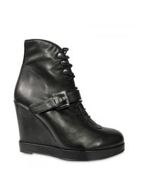 Surface To Air | Black Lace-up Wedge Ankle Boots | Lyst