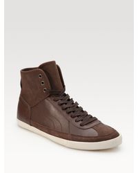 PUMA | Brown Kollege High-top Sneakers for Men | Lyst