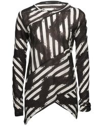 Proenza Schouler | Black Tie-dye Stripe Spiral T-shirt | Lyst