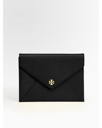 Tory Burch | Black Robinson Envelope Clutch | Lyst