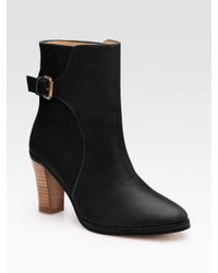 A.P.C. | Black Leather Buckle Ankle Boots | Lyst