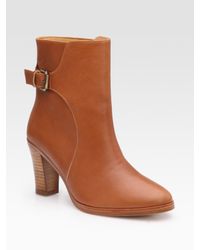 A.P.C. | Brown Leather Buckle Ankle Boots | Lyst