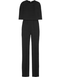 Giambattista Valli | Black Textured-twill Cape Jumpsuit | Lyst