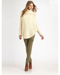 MICHAEL Michael Kors | Natural Alpaca Blend Turtleneck Poncho | Lyst