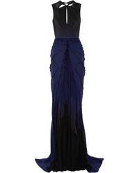 Zac Posen | Blue Cutout Silk Gown | Lyst