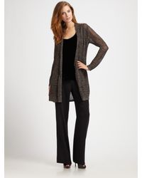 Eileen Fisher | Gray Long Sparkle Cardigan | Lyst