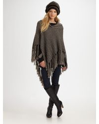 Ella Moss | Natural Evie Fringe Poncho | Lyst