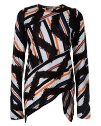Proenza Schouler | Black Tye Die Striped Top | Lyst