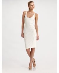 Donna Karan | White Molded Tank Dress | Lyst