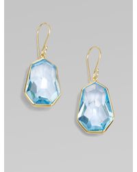 Ippolita | 18k Gold Blue Topaz Angular Teardrop Earrings | Lyst