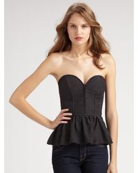 Parker | Black Strapless Corset Top | Lyst