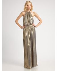 Tibi | Metallic Halter Dress | Lyst