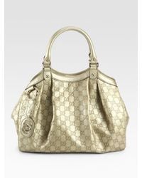 Gucci | Metallic Sukey Medium Ssima Tote Bag | Lyst