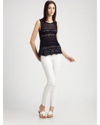 Philosophy | Blue Cotton Lace Tank | Lyst