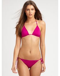 Tory Burch | Pink Solid String Bikini Top | Lyst