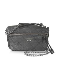 Zadig & Voltaire - Gray Black Leather Shoulder Bag - Lyst