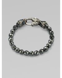 Stephen Webster | Metallic Hematite Beaded Sterling Silver Bracelet | Lyst