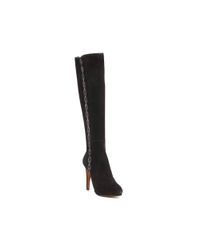 Elie Tahari | Black Barletta Suede Knee-high Cutout Boots | Lyst