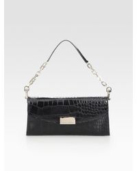 Jimmy Choo | Black Riane Mock-croc Clutch | Lyst