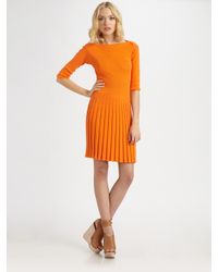 See By Chloé | Orange Short Sleeve Ribbed Sweater Dress | Lyst