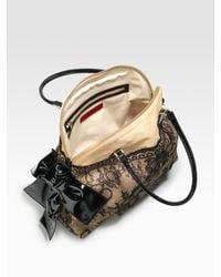 Valentino | Black Straw & Lace Handbag | Lyst