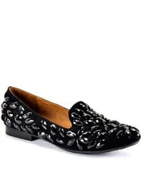 Jeffrey Campbell | Elegant - Black Suede Jeweled Loafer | Lyst