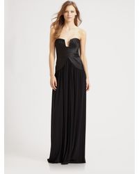 BCBGMAXAZRIA | Black Tasha Strapless Gown | Lyst