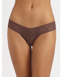 Hanky Panky | Brown Low-rise Lace Thong | Lyst