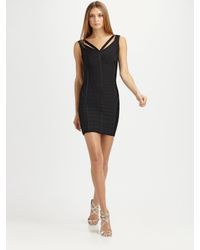 Hervé Léger | Black Bandage Mini Dress | Lyst