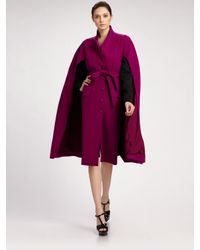 Saint Laurent | Purple Wool Cape | Lyst