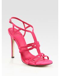 B Brian Atwood | Pink Florrina Suede High-heel Sandals | Lyst