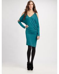 BCBGMAXAZRIA | Green Camira Knit Slit Dolman-sleeve Dress | Lyst