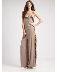 Just Cavalli | Purple Leopard-print Trim Jumpsuit | Lyst