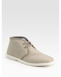 Ferragamo | Natural Mayorca Canvas Chukka Boots for Men | Lyst