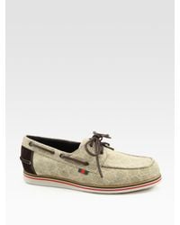 Gucci | Natural Limerick Boat Shoe for Men | Lyst