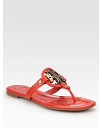 Tory Burch | Red Miller Leather Logo Sandals | Lyst